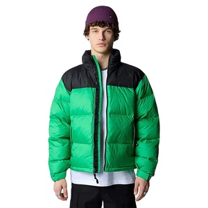 Venta al por mayor brillante personalizado al aire libre chaqueta de invierno de los hombres Casual con capucha de algodón de lona de talla grande ultraligero frente Logo Puffer chaqueta - Product Image 1