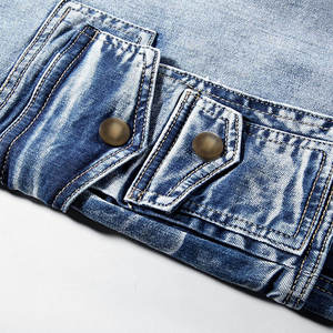 Pantalones Cortos Cargo Vaqueros Casuales para Hombre, Estilo Urbano, con Múltiples Bolsillos, Jeans Cortos de Calle, de Pakistán - Product Image 4