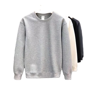 เสื้อสเวตเตอร์คอกลมสีขาวบริสุทธิ์สำหรับผู้ชายเสื้อกันหนาวแฟชั่นสำหรับฤดูหนาวแบบเรียบง่ายทำจากผ้าฝ้าย100% - Product Image 2