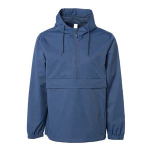 Chaquetas Anorak informales personalizadas para hombre al por mayor tela tejida ligera media cremallera cortavientos cuello levantado transpirable - Product Image 4