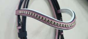 สายรัดคิ้วหนังม้าพรีเมี่ยมดีไซน์หรูหราทนทานและสวมใส่สบายสำหรับบังเหียนและอุปกรณ์สำหรับการขี่ม้า - Product Image 3