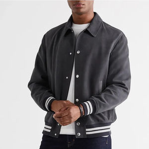 Veste universitaire pour homme de haute qualité OEM avec broderie en chenille et manches en cuir, veste de baseball personnalisée pour les grandes tailles - Product Image 4