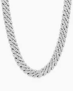 Trendy Unisex Luxury Silver Cuban Link Chain D Color VVS Tachonado Diamond Tester Check Moissanite para boda - Product Image 3