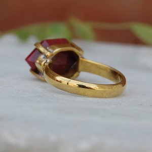 Anillo fino de Plata de Ley 925 unisex hecho a mano con relleno de cristal de Rubí, diseño elegante, compromiso de boda, fiestas de cumpleaños disponibles a granel - Product Image 3