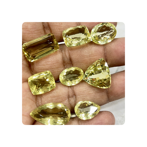 หินควอตซ์ธรรมชาติ AAA อัญมณีหลวมตัดเป็นรูปร่างผสมขนาด15-25มม. หินเลมอนเจียระไน - Product Image 1