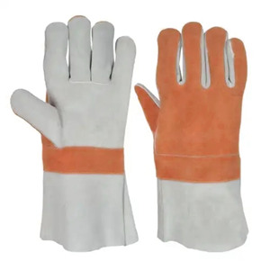 ถุงมือหนังวัวแยกชิ้นเสริมความแข็งแรงทนทานต่อการขัดถูเหมาะสำหรับความปลอดภัยในโรงงานอุตสาหกรรม - Product Image 5