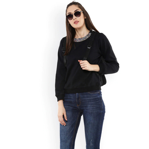 Sudadera de algodón con logotipo personalizado de alta calidad para mujer, Jersey informal liso transpirable de manga larga, sudadera para mujer a la venta - Product Image 3