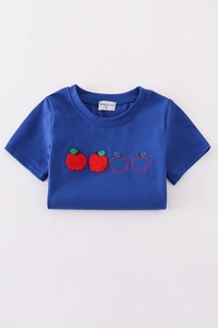 Charmant bleu pomme noeud français spandex/polyester ensemble de shorts décontractés intelligents pour garçons classique enfant en bas âge tenue conception détaillée - Product Image 2