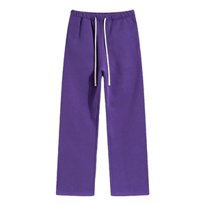 Pantalons de survêtement d'hiver pour hommes 2026, pantalons de jogging décontractés à cordon de serrage, bas droit, uni, teinture unie, pantalons de survêtement en tricot - Product Image 2