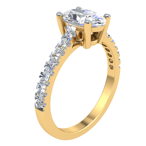 Bague classique en or 14 carats pour femme avec 1,48Cts VS Clarity Lab Grown Diamond EF Color Jewelry - Product Image 1