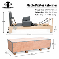Premium Esdoornhouten Reformer Pilates Apparaat Professionele Studio Pilates Bed Op Maat Logo Speciale Roze Kleuren Trainingsapparatuur