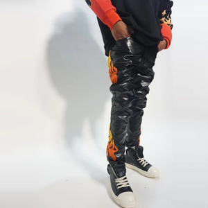 Pantalones de Cuero para Hombre de Alta Calidad con el Último Diseño, Venta al por Mayor, Diseña Tu Propio Logotipo, Pantalones de Cuero Lavados para Hombre - Product Image 1