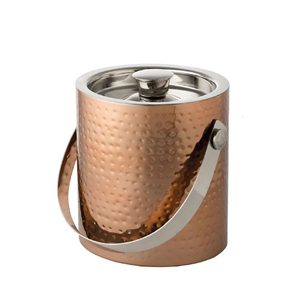 Cubo de hielo de acero inoxidable de lujo de alta demanda Tamaño regular de doble tono para enfriamiento de vino para fiestas Embalaje de cartón incluido - Product Image 3