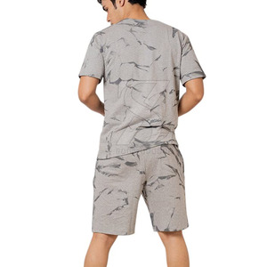 Venta al por mayor de camisetas y pantalones cortos para correr personalizados para hombre, conjuntos de camisetas y pantalones cortos con contraste de colores - Product Image 2