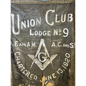 BANDERA MASÓNICA ANTIGUA 1920 UNION CLUB LODGE - Product Image 1