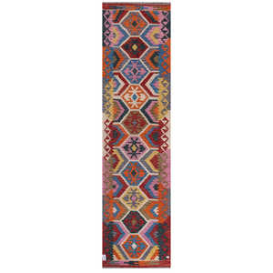 Tapis de couloir Maimana Afghanistan Kilim 301 x 79 cm - Product Image 1