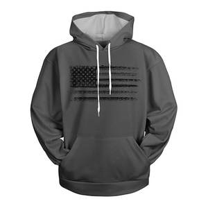 เสื้อฮู้ดลายธงชาติอเมริกัน ผลิตตามสั่ง (OEM) สไตล์วินเทจ ลุคสบายๆ มีกระเป๋า สำหรับผู้ชายและผู้หญิง เสื้อผ้าแสดงความรักชาติ จัดส่งแบบ DDP - Product Image 1