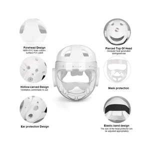 Advanced Shock Taekwondo Head Guard <b>Padded</b> Head Guard Featuring Adjustable Chin Strap For Karate Taekwondo Boxing Head Guard - Product Image 3