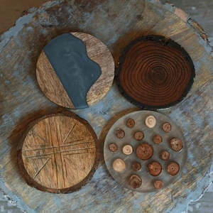 <b>Wood</b> Coaster Round Teacup Premium Quality Handmade Epoxy Resin/<b>wood</b> Coaster for Coffee Tea Drink - Product Image 3