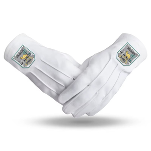 Vente en gros Gants de serveur en nylon Gants maçonniques en coton blanc Gants maçonniques en coton personnalisés - Product Image 1