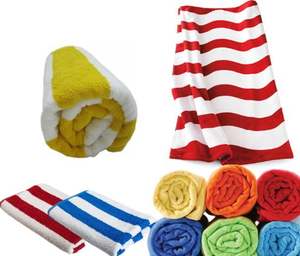 Toallas de rizo teñidas con hilo de algodón 100% suaves, absorbentes y perfectas para días de playa o uso doméstico - Product Image 3