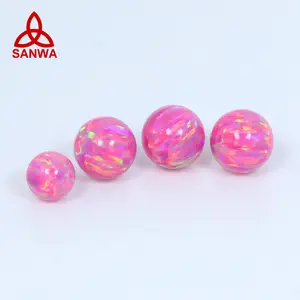 Distribuidor directo de cuentas redondas en forma de tierra, Ópalo de moda exclusivo de color rosa OP22 para anillos de joyería de plata 925