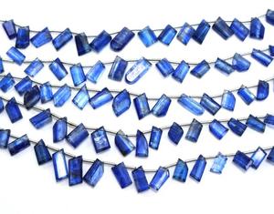 Haute qualité 7 ''pouces perles de pierres précieuses de cyanite bleue naturelle forme fantaisie à facettes pour la fabrication de bijoux - Product Image 1
