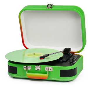Caliente vinilo <span class=keywords><strong>buen</strong></span> <span class=keywords><strong>sonido</strong></span> gramófono registro altavoz soporte caja de música Vintage maleta Bluetooth <span class=keywords><strong>tocadiscos</strong></span> con altavoz incorporado - Product Image 6