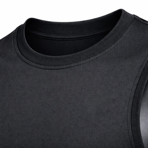 Men's <b>Black</b> O-Neck Sleeveless <b>Tank</b> <b>Top</b> Casual <b>Knitted</b> Solid Color Fit Wear - Product Image 5