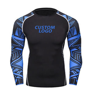 บริการ OEM เสื้อผ้าสำหรับต่อสู้คุณภาพสูง พิมพ์ลายตามสั่ง เสื้อรัดกล้ามเนื้อแขนยาวสำหรับผู้ชาย MMA ผลิตจากโพลีเอสเตอร์/สแปนเด็กซ์/ไนลอน 220 กรัม แห้งเร็ว - Product Image 1