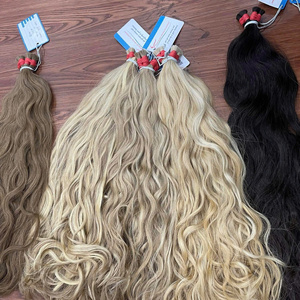 Venta al por mayor de extensiones de cabello humano vietnamita de lujo sedoso onda recta Remy Grado de cabello natural ondulado cabello a granel para trenzar - Product Image 1