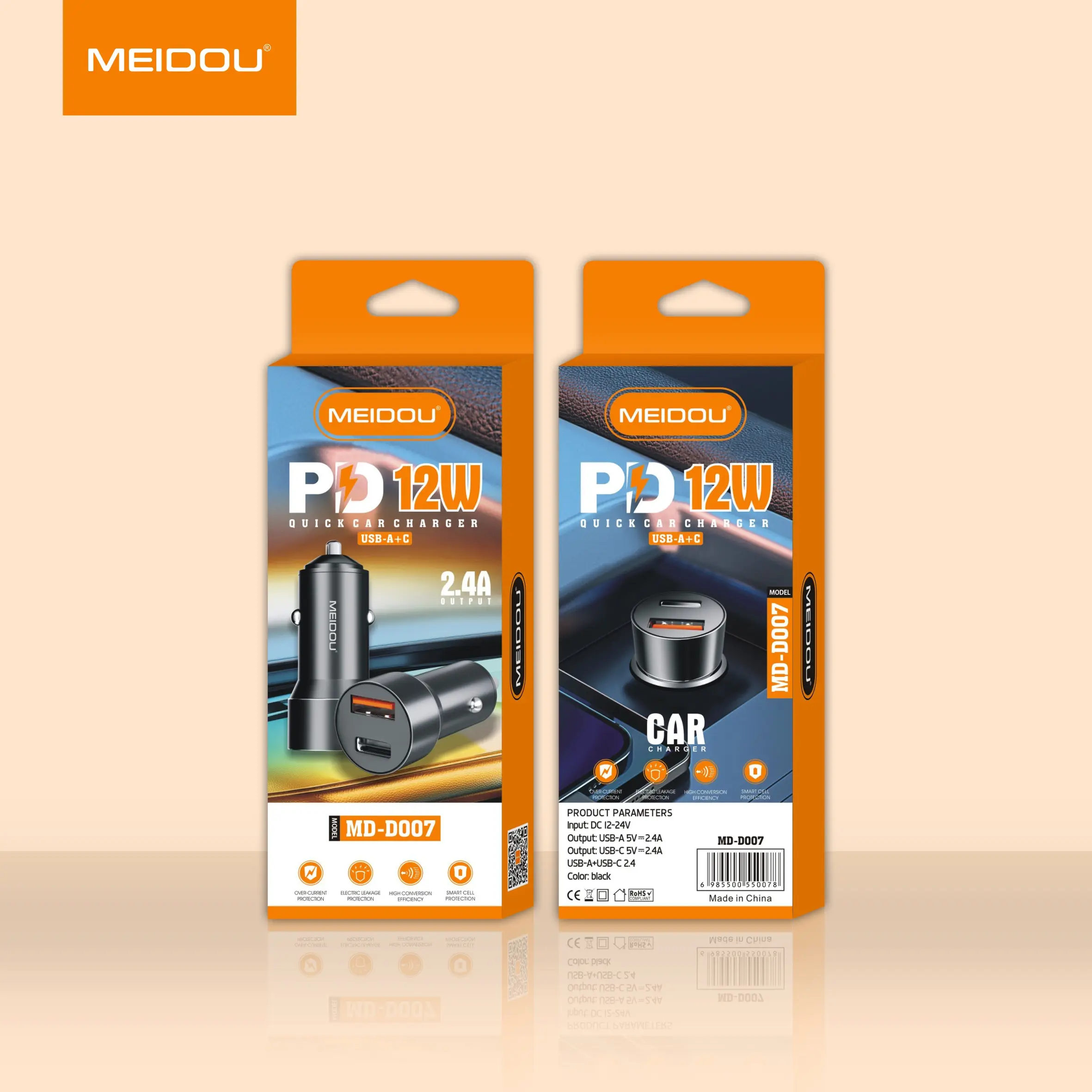 Meidou D008 18W 1USB 1TC Qc3.0ชนิด C chargeur cargador Rapido cardor รวดเร็ว USB PD sarj ชาร์จในรถ