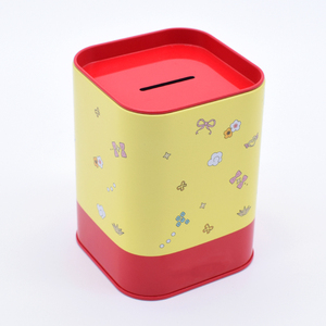 حصالة نقود معدنية مخصصة للأطفال على شكل علبة مربعة لحفظ النقود مع غطاء قابل للفتح - Product Image 2