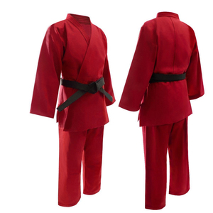 En couleur rouge unie bonne vente fait à la main avec ceinture de couleur noire nouveauté uniforme de judo d'art martial par les industries étonnantes - Product Image 5