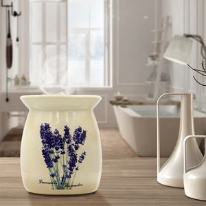 Lámpara de Perfume de Cerámica Aromatika Lavanda, Quemador de Aceite Esencial con Base Blanca, No Tóxico, Esmaltado, Ecológico, para Aromaterapia - Product Image 3