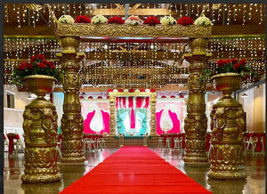 Mandap de mariage traditionnel à double pilier en or, fournitures de mariage indiennes aux États-Unis, finition or de qualité supérieure, mandap pour grands événements aux États-Unis - Product Image 6