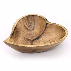 Bol en bois de mangue en forme de coeur Meilleure vente Cadeau en bois de collection fonctionnel servant des bonbons Autres bougeoirs Pots de bougie - Product Image 1