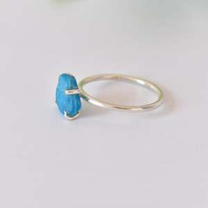 Anillo de banda de piedras preciosas de apetito crudo de 8 tamaños, joyería de plata de ley 925 para niñas, Material de acero inoxidable con piedra natal de agosto - Product Image 2