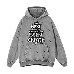 Men's Acid Wash Hoodies Plus Size Front Pocket Pullover Heavy Weight Adult Men Acid Wash Hoodie <b>Screen</b> Printed Logo - Product Image 6