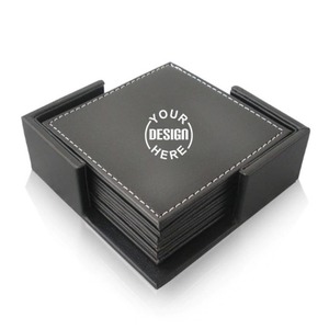 Sous-verres en cuir pleine fleur recyclé Tapis de boisson écologiques Décor de table fait main en vrac Logo personnalisé Cadeau d'exportation Fournisseur OEM - Product Image 5
