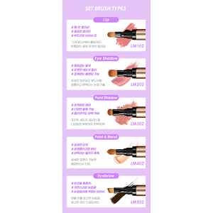 Juego de Brochas de Maquillaje de Viaje de Fibra Sintética Premium, Color Dorado, con Tapa Automática para Operación con una Sola Mano, Higiénico y con Patente Global - Product Image 5