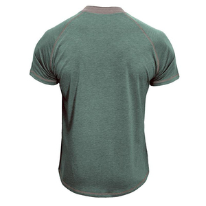 Men's Casual <b>Henley</b> Sportswear Plus Size Gym Running Hiking Quick Dry Moisture Wicking T-<b>Shirts</b> Knitted Weaving Collarless - Product Image 5