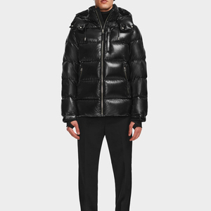 Ventes chaudes, vestes matelassées pour hommes d'hiver, fermeture éclair, poches croisées, capuche, manches longues, poignets à velcro, coupe régulière, broderie, imperméable - Product Image 5