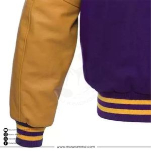 Chaqueta Universitaria Personalizada al por Mayor para Hombre, de Poliéster/Algodón, Estilo Urbano de Lujo, con Parches en la Parte Delantera, OEM, de Alta Calidad, Impermeable y Resistente al Viento - Product Image 6