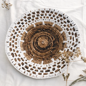 Mantel individual de decoración de pared colgante de algas marinas naturales con macramé blanco decoración de pared redonda decoración del hogar - Product Image 2