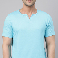 T-shirt Henley élégant pour homme, 100% coton, de haute qualité, séchage rapide, respirant, jersey 300g, vêtements de sport décontractés, logo personnalisé