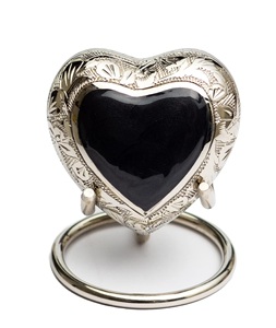 Moderno Acero Inoxidable Plata Negro Lágrima Cenizas Funeral Memorial Cremación Recuerdo Amor Urnas Decorativo Corazón Soporte Personalizado - Product Image 1