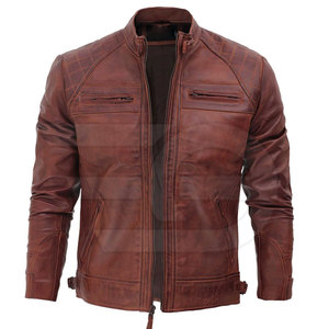 <b>Men</b> <b>Leather</b> <b>Jacket</b> Signature Street Style Outerwear Winter Apparel Durable <b>Leather</b> Clothing Trendy Wear - Product Image 3