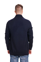 Alexander Herren Premium 100% Woll-Cardigan Dünner Winter-Pullover Hoher Rollkragen Vintage-Dekoration Flachgestrickt Atmungsaktiv