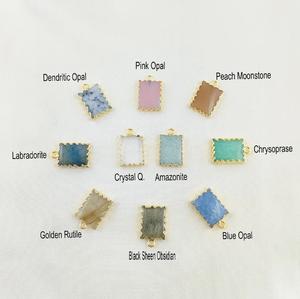 Colgante de Piedra Lunar Melocotón Natural en Forma Libre |   Dijes de Rodajas de Piedras Preciosas para Hacer Collares |   Suministros de Joyería al por Mayor - Product Image 2